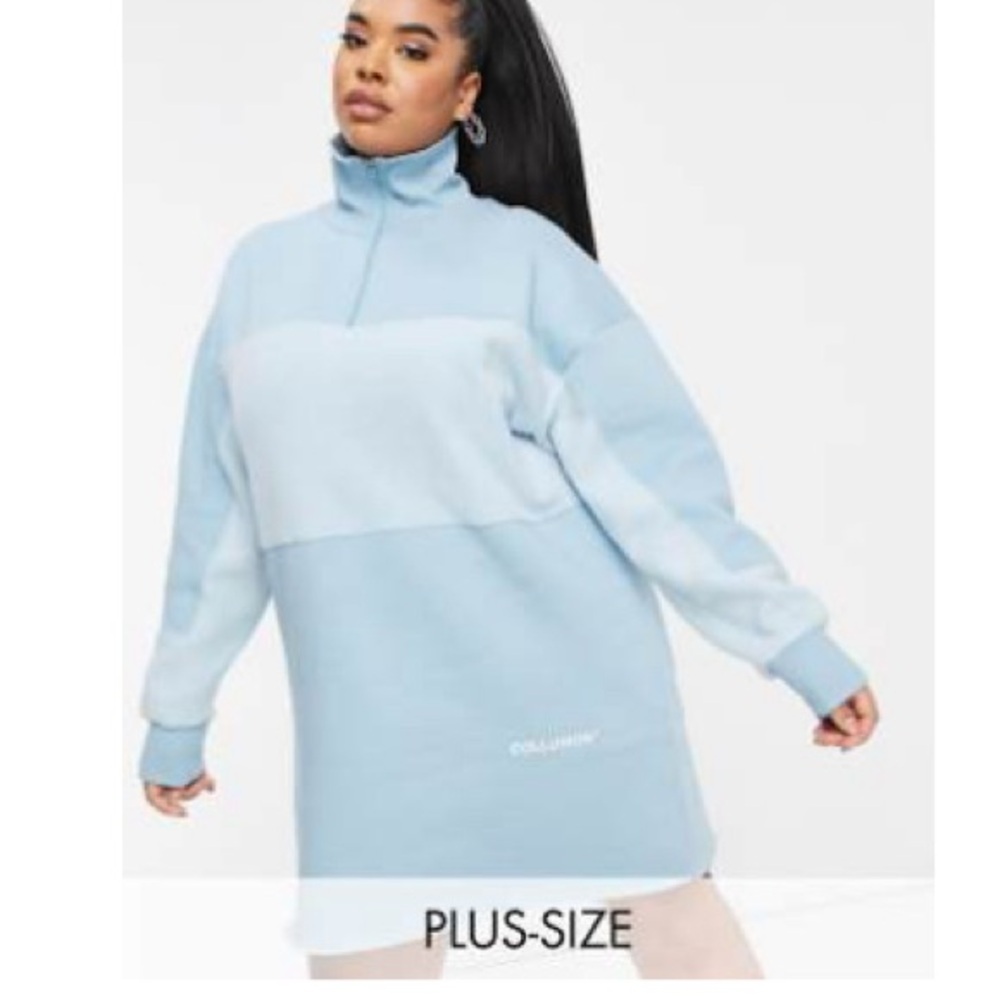 Collusion Light Blue Oversized Sweatshirt Dress